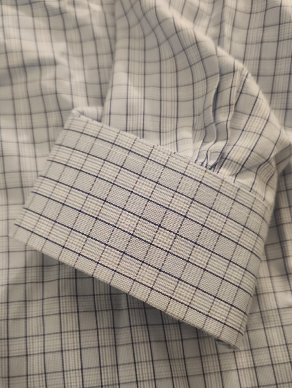 Brooks Brothers Men’s Light Blue Dress Shirt with Navy Windowpane - Picture 6 of 7